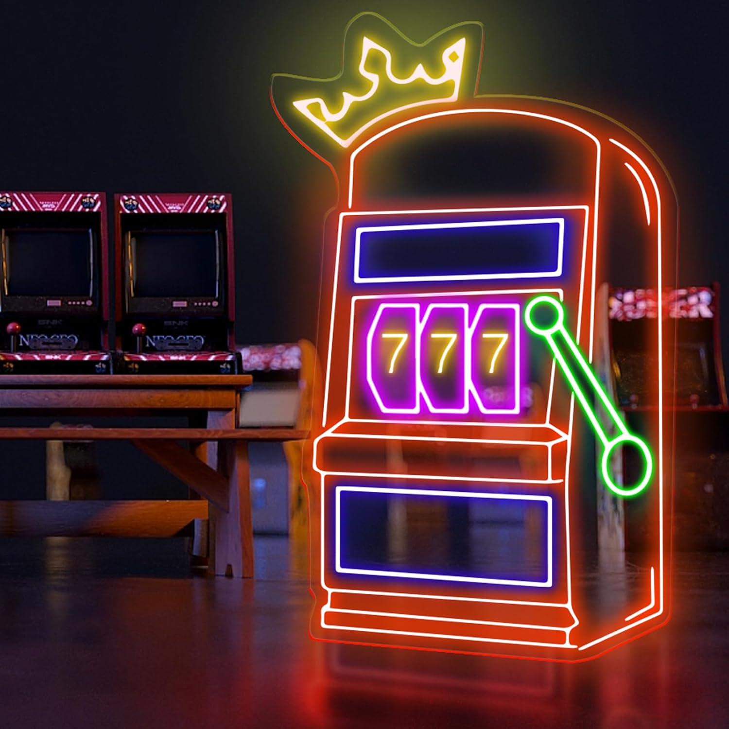 Outdoor Power Garage - Insegna al Neon a Tema Slot