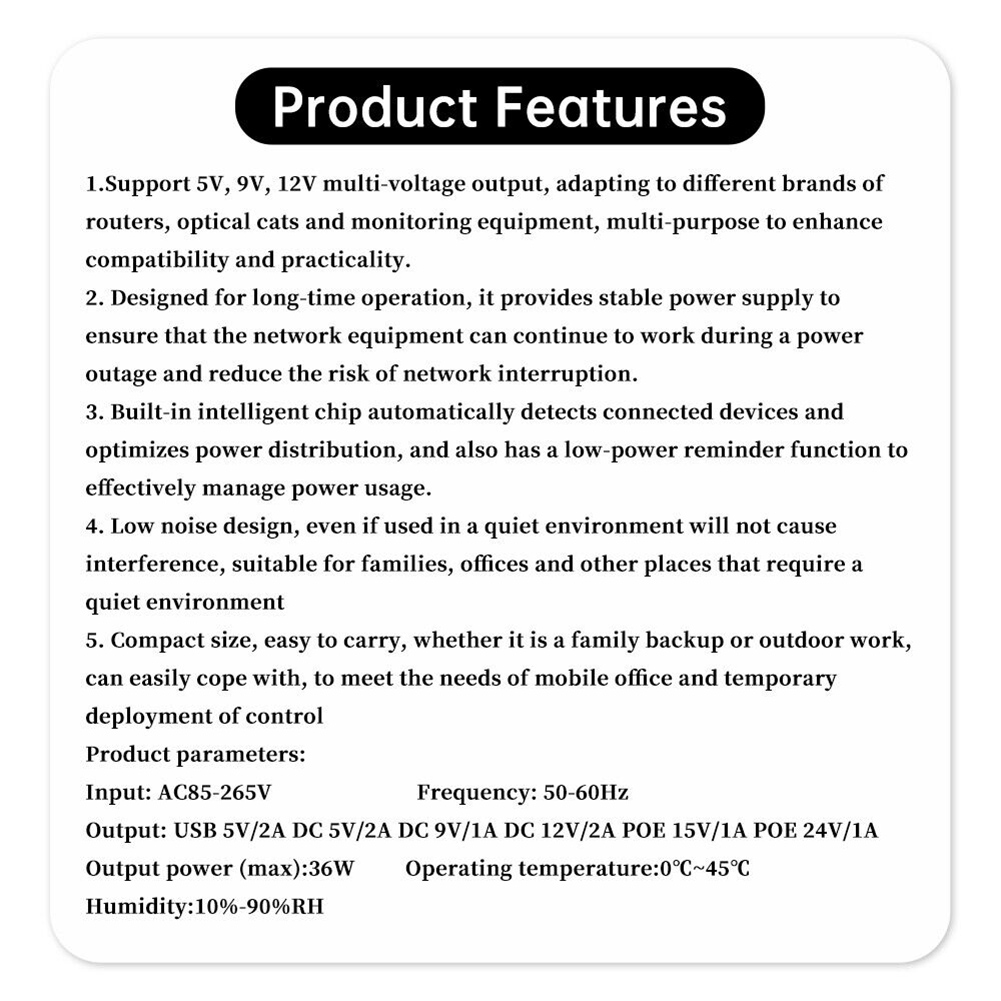 Outdoor Uninterruptible Power Supply - UPS DC di backup 1018L 5V