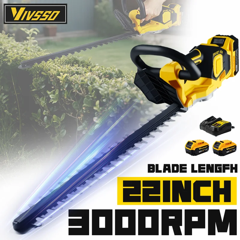Hedge Trimmer Cordless - VIVSSO Cordless Elettrico Tagliasiepi Tosaerba Per