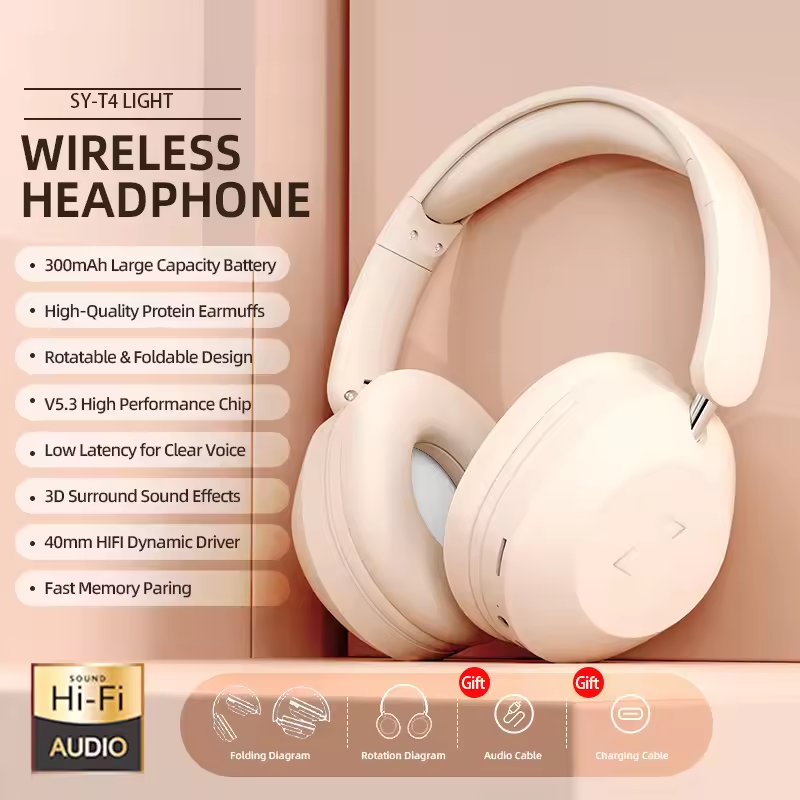 Outdoor Power Jack - SY-T4 Cuffie Bluetooth wireless pieghevoli Over-Ear