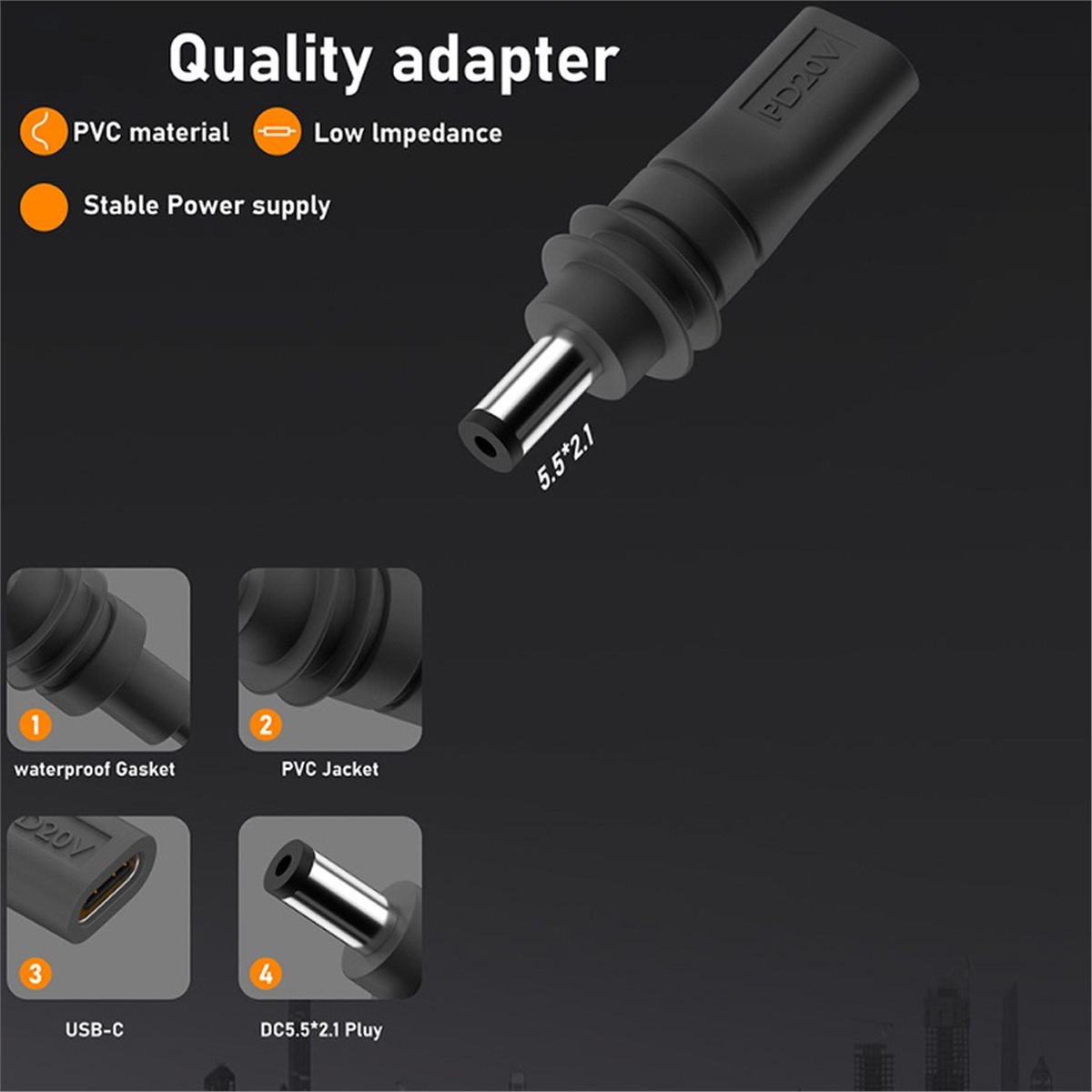 Outdoor Power Jack - # Adattatore di Alimentazione Impermeabile 72V,