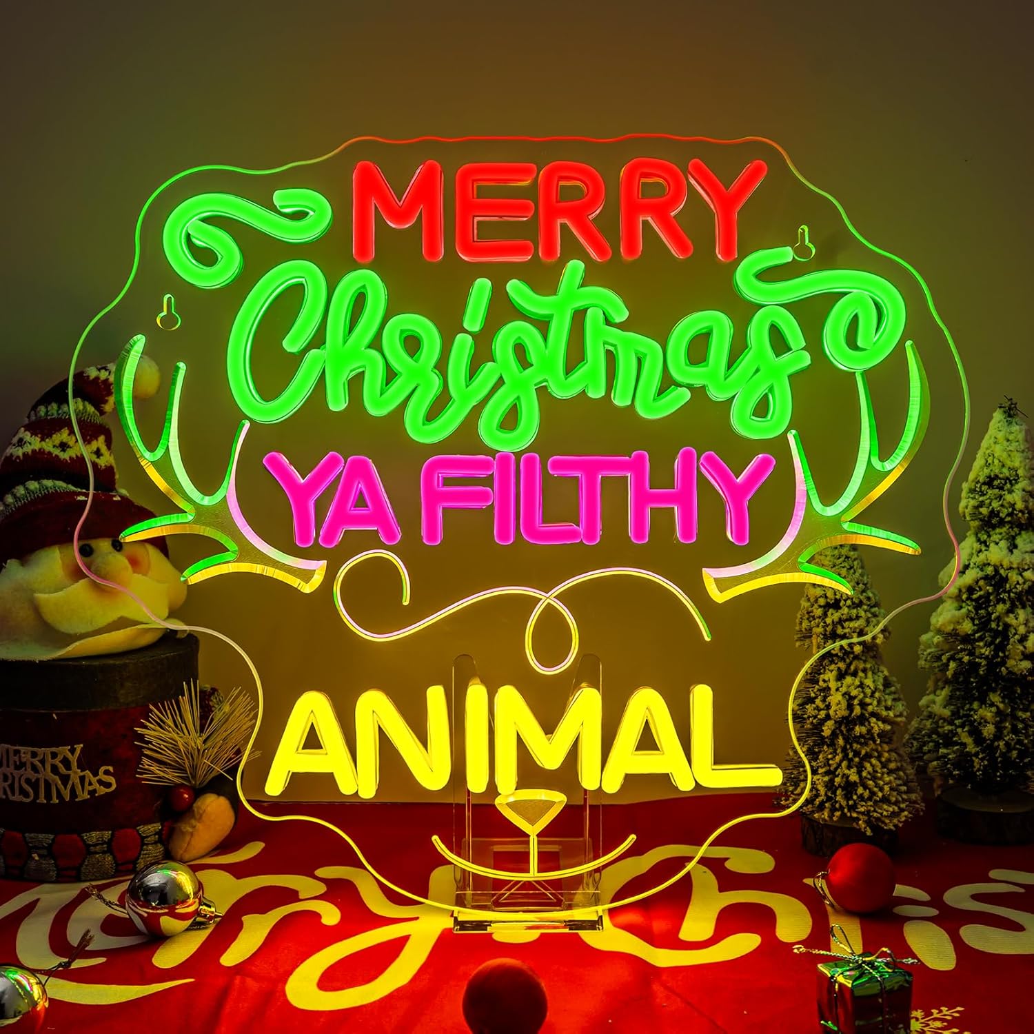 Outdoor Power For Xmas Lights - Insegna al neon natalizia con renna