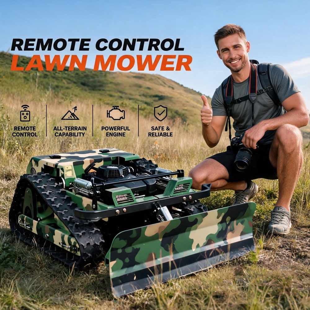 Hedge Trimmer Cordless - Robot Rasaerba Cingolato Elettrico con Telecomando