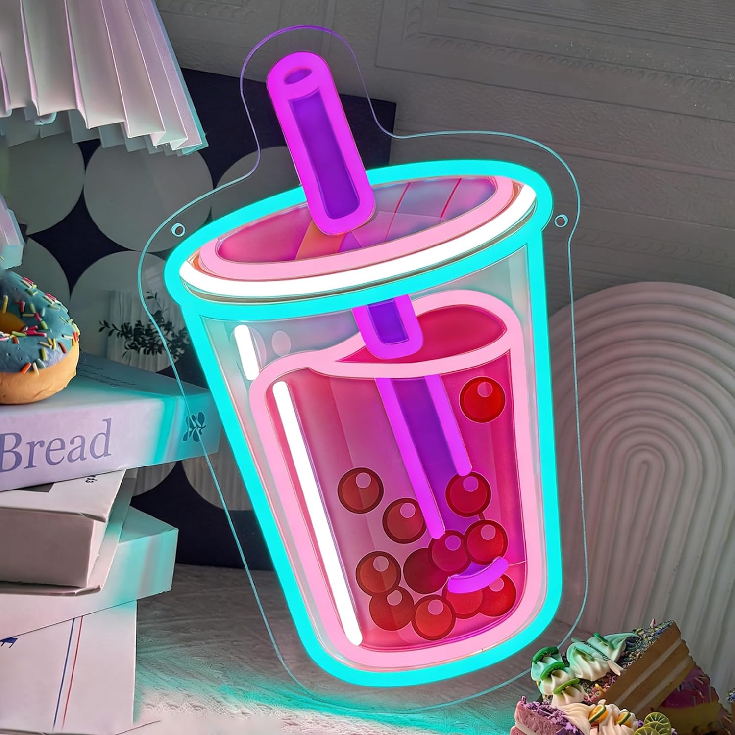 Outdoor Kitchen Power - Insegna al Neon Bubble Tea, Luce