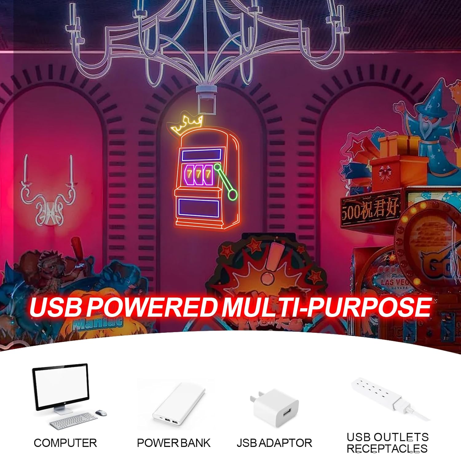 Insegna al Neon a Tema Slot Ma - Outdoor Power Garage recensione e prezzo