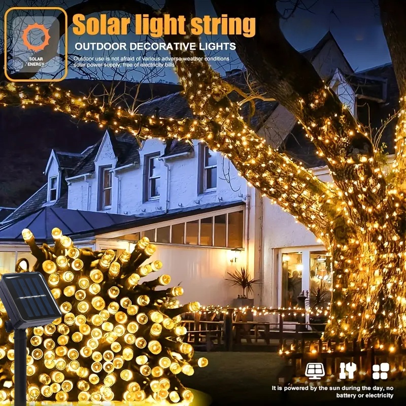 Luci a stringa solari a LED 5M - Outdoor Power For Xmas Lights recensione e prezzo