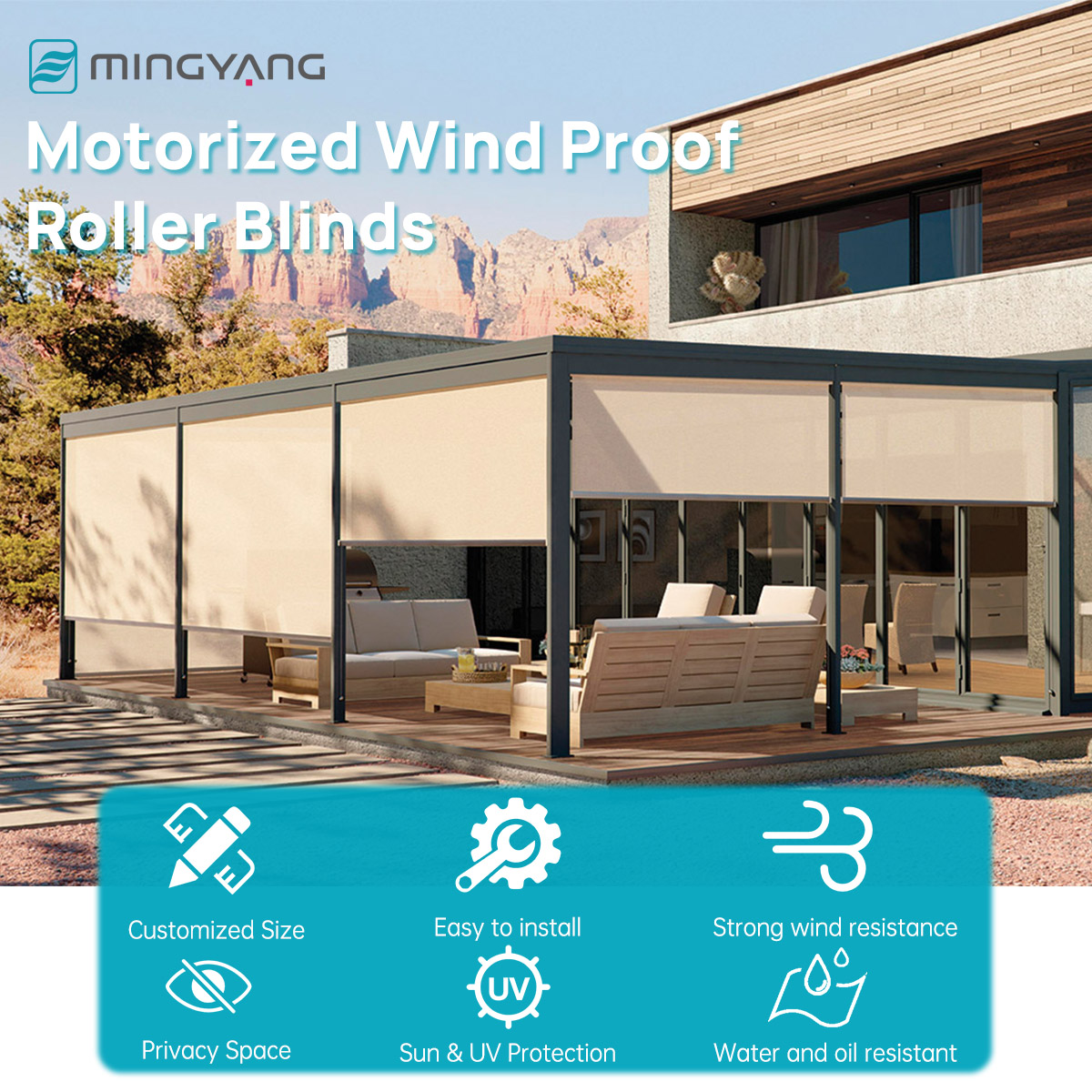 Tende a rullo motorizzate per  - Outdoor Power Blinds recensione e prezzo