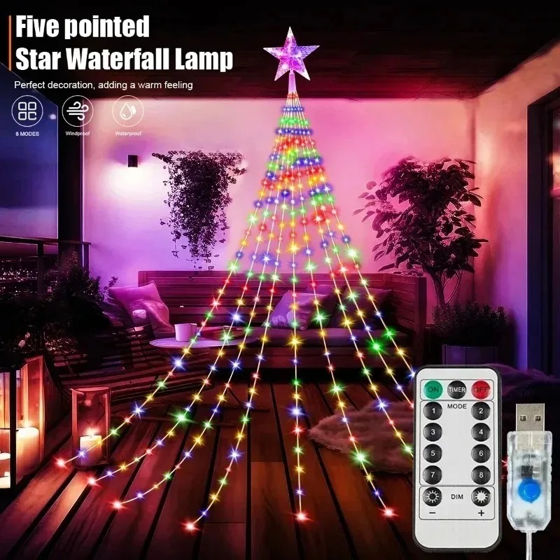 Luci a cascata a forma di stel - Outdoor Power For Xmas Lights recensione e prezzo