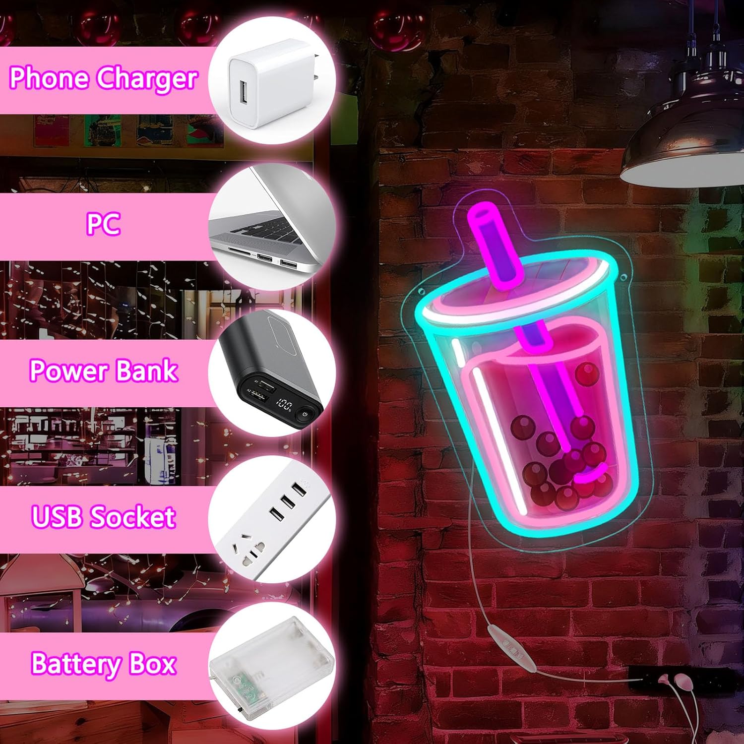 Insegna al Neon Bubble Tea, Lu - Outdoor Kitchen Power recensione e prezzo